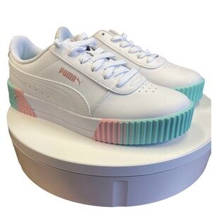 Puma Carina Fade Jr. sneakers. Aruba blue/Bridal rose. Size 5.5C.